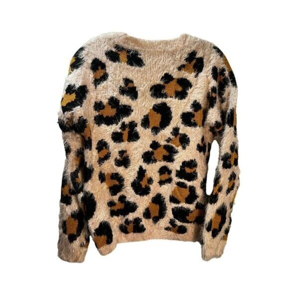 FOREVER 21 Leopard Print Sweater Shirt Medium - Picture 2 of 4